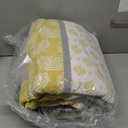 Quilt King Size, Cotton King Size Comforter Set,Paisley King Size Comforter Set Yellow Grey White Bedding, Farmhouse Striped Bed Set, Lightweight Bedspread All Seasons 3 Piece
