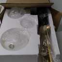 Fiqevs 3 Globe Mid Century Modern Floor Lamp for Living Room, Gold Standing Lamp with Frosted Glass Shade and 3x2700K Warm LED Bulbs, Vintage Retro Tall Lamps for Bedrooms, Office - Antique Brass 