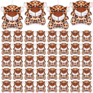 Shappy 50 Pcs Mini Animal Plush Toys Small Stuffed Animals Bulk Cute Tiny Plushies Keychains for Gift Party Carnival Prize(Leopard)