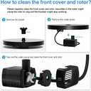 Solar Fountain, Floating Solar Powered Water Fountain Pump for Bird Bath, Garden, Pond, Pool, Outdoor (1W)