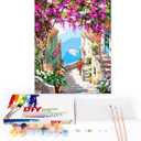 EFOTIML Paint by Numbers Kit for Adults Beginners & Kids Ages 8-12,1 Pack 16x20 inches Canva for Painting Kits for Adults in Colorful Box(Without Frame)-Flower Towns