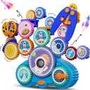 Fivoro STEM Gears Toys for Kids Ages 3+, Creative Learning Building Blocks, 18Pcs Educational Construction Toy Set, Electric & Manual Dual Mode, Versatile Gear Playset Gift for Boys & Girls