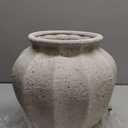 LE TAUCI White Ceramic Vase, 9.3-Inch Textured Flower Vase, Rustic White