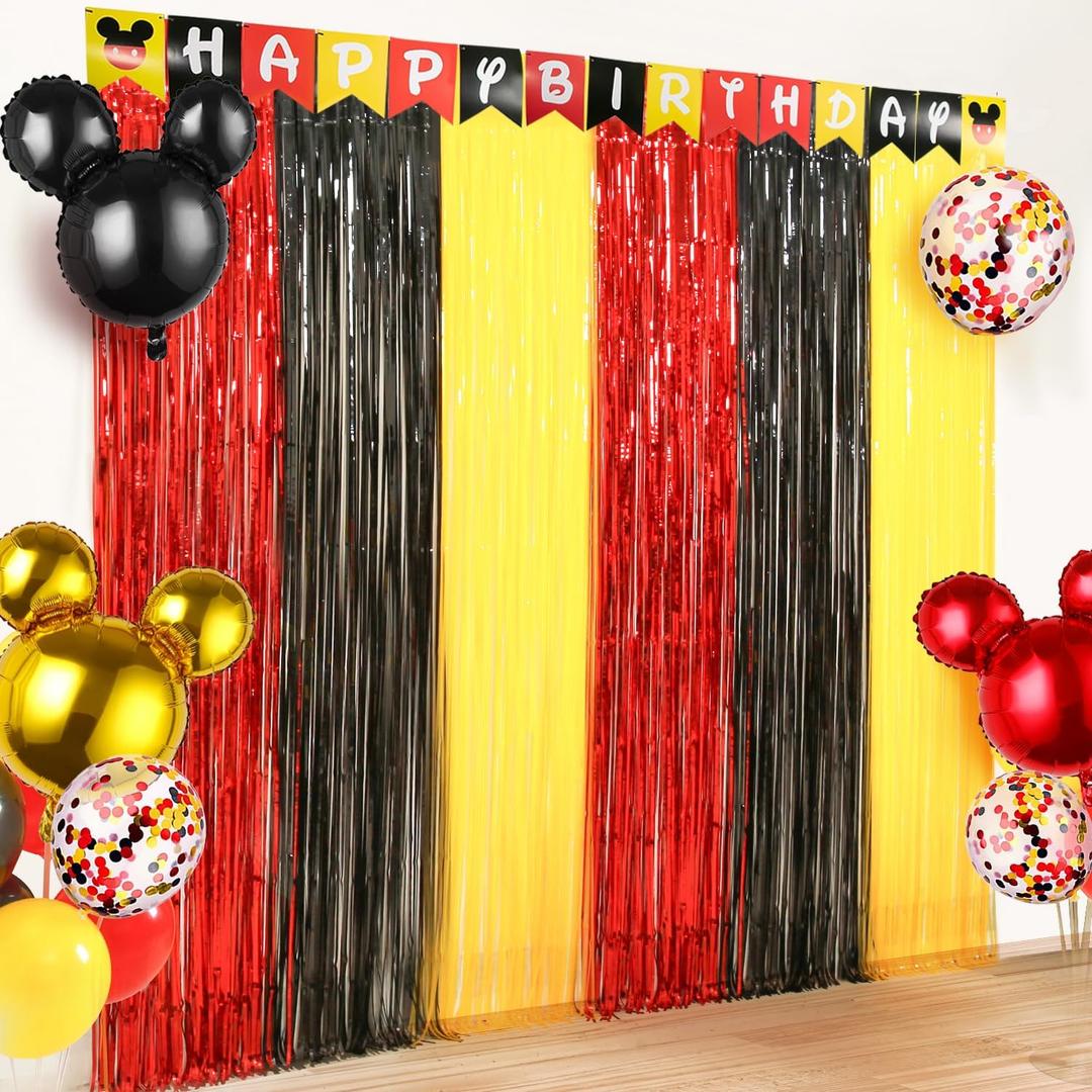 Cartoon Mouse Birthday Decorations with 2Pack Cartoon Mouse Party Streamers, 19pcs Cartoon Mouse Party Balloons & 1pcs Cartoon Mouse Birthday Banner for Cartoon Mouse Party Photo Backdrop Supplies