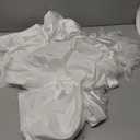 OYOANGLE Women's Satin Robe Long Sleeve Backless Lace Trim Belted Bathrobes for Wedding Party Getting Ready (White)