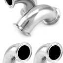 QWORK 1-1/2" Tube OD Sanitary Ferrule Elbow 90 Degree Pipe Fitting - Pack of 4
