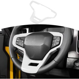 for Bronco White Interior Accessories for Ford Bronco 2021 up Steering Wheel Panel Trim (Not fit Sport)