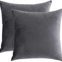 Velvet Decorative Throw Pillow Covers Cushion Cover Pillow Case for Sofa Couch Bed Chair,Soft Square Gray Throw Pillows 24"x 24", Set of 2