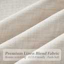 Unique 88 Inch Birch Pinch Pleat Dining Room Curtains 2 Panels Set, Memory Shape Pleated Linen Semi Sheer Heavy Curtain Light Filtering Privacy W50 x L88 Inches Long Neutral Windows Drapes Cream Beige