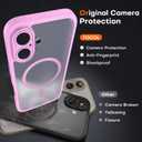 TOCOL Magnetic for iPhone 16 Case, Upgraded Full Camera Protection, Compatible with Magsafe, Drop Protection, Translucent Matte Back Bumper Phone Cover 6.1-Inch (Peony)