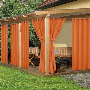 HolidayIdeas Waterproof Outdoor Curtains for Patio, 6 Panels - 54x108 Inches - Weatherproof Privacy Outsides Curtains for Backyard Porch Gazebo, Sunlight & UV Blocking (MeccaOrange, Grommet Top)