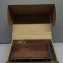 Toilet Paper Holder with Walnut Wood Shelf, Adhesive & Wall Mounted Toilet Paper Roll Holder, Black Stainless Steel Rustproof Toilet Paper Holder for Bathroom, Washroom, RV, Kitchen