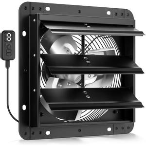 VIVOHOME 10" Shutter Exhaust Fan with EC Motor 900 CFM, Variable Speed, Timer, Wall-Mounted for Attic, Garage, Greenhouse, Chicken Coop, Barn Ventilation