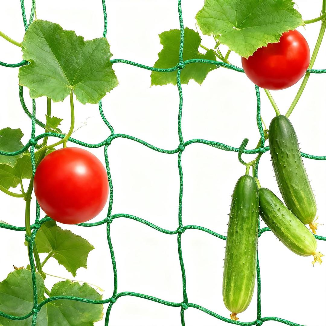 6.6x32.8FT Trellis Netting for Climbing Plants,Trellis Netting with Plant Clips, Heavy-Duty PE Trellis Net for Cucumber, Tomato, Vegetables, Fruits, Sweet Pea Plants