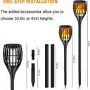 Solar Lights Outdoor, 43" Flickering Flames Torch Light Solar Garden Lights Waterproof Landscape Lighting Dusk to Dawn Auto On/Off Security Torch Light for Yard Patio Driveway, 4Pack