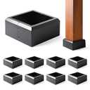 Uphode 6"x6" (Actual: 5.5"x5.5") Deck Post Base Cover Split, Aluminum Post Base Trim Skirt Decorative Black 8Pack