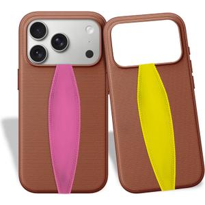 Switchbands Universal Phone Grip Strap  Reversible, Slim & Anti-Slip Finger Holder for iPhone, Samsung & Android  Adjustable Cell Phone Grip, Wireless Charging - Pink & Yellow (Pack of 1)