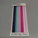 2 x Ello Impact 8 Pack Reusable Plastic Straws, Dishwasher Safe, BPA-Free with Cleaning Brush,Rosewater