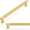 10 Pack Brushed Gold Knurled Cabinet Pulls 7.5 Inch(192mm) Kitchen Cabinet Handles Cabinet Hardware for Drawer Pulls