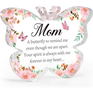 Sympathy for Loss of Mom, Thinking of Mom Memorial Bereavement Gifts Butterfly Acrylic Condolence Remembrance Gifts for Loss of Loved Mother for Table Centerpieces Remembrance