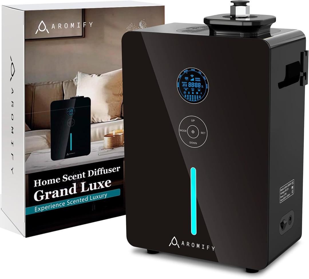 Grand Luxe HVAC Scent Diffuser, Covers 3500 Sq Ft, Essential Oil Diffuser for Home & Spa, Waterless Aromatherapy Diffuser, Bluetooth, HVAC Accessories Included, Scheduled Timer (Oil Sold Separately)