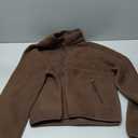Fleece Jackets Women Causal Long Sleeve Sherpa Jacket Warm Ziper Fuzzy Coat Sweatshirts Trendy with Pockets (Brown, M)