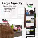 Braiding Hair Rack with 196 Pegs, Hair Extension Holder with 4 Tiers Storage Cart, Classical Black Braiding Rack Stand for Hair Braider, Sturdy Hair Rack for Salon, Home, Braiding School