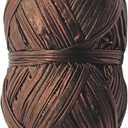 Metallic T-Shirt Yarn 140 Yards Knitting Fabric Crochet Cloth Shiny Tshirt Yarn for Crocheting Beginners DIY Hand Craft Bag Blanket Cushion Projects (Copper)