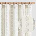 jinchan Boho Stripe Curtains for Living Room Farmhouse Linen Grey Curtains 96 Inch Length 2 Panels for Bedroom Geometric Striped Mudcloth Light Filtering Window Drapes Back Tab Gray on Flax
