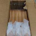Wooden Hangers - 30 Pack Solid Wood Clothes Hangers with Bar for Closet (Natural)