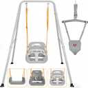 2 in 1 Toddler Swing Jumper with Frame, Outdoor, Indoor, Baby Swing with Safety Belt for Indoor and Outdoor Use, Foldable Metal Stand & Clear Instructions, Easy to Assemble