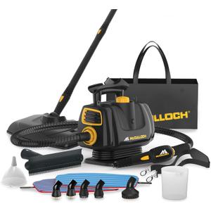 McCulloch MC1270 Portable Power Steam Cleaner, 30 Minute Runtime, 16 Accessories: Mop Head, Brushes, & More - Built for Home, Tile, Grout, Carpet, Furniture, & Personal Car Detailing