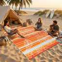 Garvee 5x8 Outdoor Waterproof Rug, Floral Outdoor Area RugReversible Plastic Straw Patio Rug, Portable Camping Mat for RV, Picnic, Beach, Balcony, Garden & Camping Orange