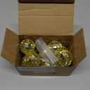 BBTO LED Disco Ball String Light Battery Powered Mirror Balls Ornaments for Outside Backyard Porch 70s 80s Disco Party Supplies(1.57 Inch,Gold)