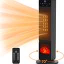 OLIXIS Space Heater, 1500W Portable Electric Tower Heater with Adjustable Thermostat, Timer and Remote Control, Overheating & Tip-Over Protection, 26 Inch Indoor Heater for Home Office Bedroom
