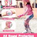 Kids Protective Gear Set, Knee and Elbow Pads with Wrist Guards for Ages 3-8 Year Toddler, 3 in 1 Enhanced Material Protective for Skating Cycling Bike Roller Scooter, Includes Organizer Bag