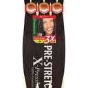 Outre X-Pression Braid Pre-Stretched Braid 42" 3X (5 Pack, OFF BLACK 1B)
