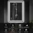 24 x 36 LED Bathroom Mirror with Lights Front and Backlit Anti-Fog Dimmable 3 Colors LED Mirror for Bathroom Memory Function Smart Mirror Wall Mounted Horizontal/Vertical