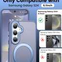 HuwaiH Magnetic Stand for Samsung Galaxy S24 Case, Military-Grade Protection, Anti-Fingerprint Anti-Scratch Translucent Matte Phone case for Samsung Galaxy S24(Light Blue)
