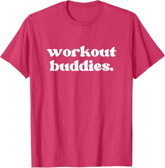 Workout Buddies Matching Couples Women's Men's & Kid's T-Shirt (Small, Black)