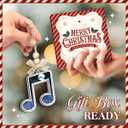 5 x Music Note Xmas Ornament - Musical Notes Ornaments for Musicians, Music Lovers, Men & Women - Santa Secret, Gift Exchange Idea - Chirstmas Night Song Themed Decorations, 2 Layer Wood