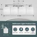 4 Light Bathroom Light Fixtures, Brushed Nickel Vanity Lights Over Mirror for Bathroom, Modern Bathroom Vanity Light with Milky White Glass Shades, Anti-Rust E26 Base Lighting Fixtures