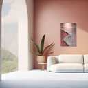 Framed Pink Ocean Wave Sunset Landscape Beach Wall Art Decor Canvas Print Painting Wall Art Picture Poster Gallery Bedroom Living Room Office Decor 16x24 Inch Ready to Hang