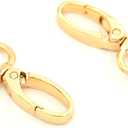 15 Pcs Oval Ring Lobster Clasp Claw Push Gate Trigger Clasps Swivel Snap Hooks for Leather Craft Straps Lanyard Ribbons (Gold, 3/4 inch)