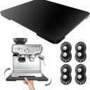 360 Rolling Tray Bamboo Appliance Slider for Kitchen Appliances, for Breville Espresso Machine Accessories, Sliding Tray for Coffee Maker Appliances Mat Easily from Under The Cabinet Black 13"15.7"