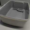 Amazon Basics Large Cat Litter Box with High Sides, Open Top for Easy Access, Includes Scoop with Storage, 19" x 15" x 11.75", Grey/Beige