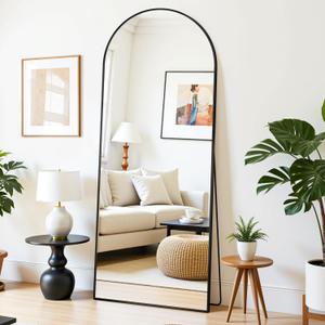 LadyNow Floor Mirror, 58"×18" Full Length Mirror with Stand for Bedroom Living Room, Black