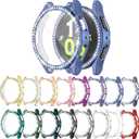 [16 Pack] Screen Protector Compatible with Samsung Galaxy Watch 5/4 44mm, Bling Glitter Case TPU Soft Cover Full Protection with Crystal Rhinestone (16 Colors)