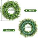 Betylifoy Boxwood Wreath for Front Door 20" Artificial Eucalyptus Leaves Wreaths Fake Greenery Outdoor Wreath Summer Door Wreaths for Porch Window Wall Farmhouse Hanging Decor