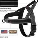 Annchwool No Pull Dog Harness with Soft Padded Handle-Reflective Strip Escape Proof and Quick Fit to Adjust Dog Harness-Easy for Training Walking for Small & Medium and Large Dogs(Black,XS,1 In Width)